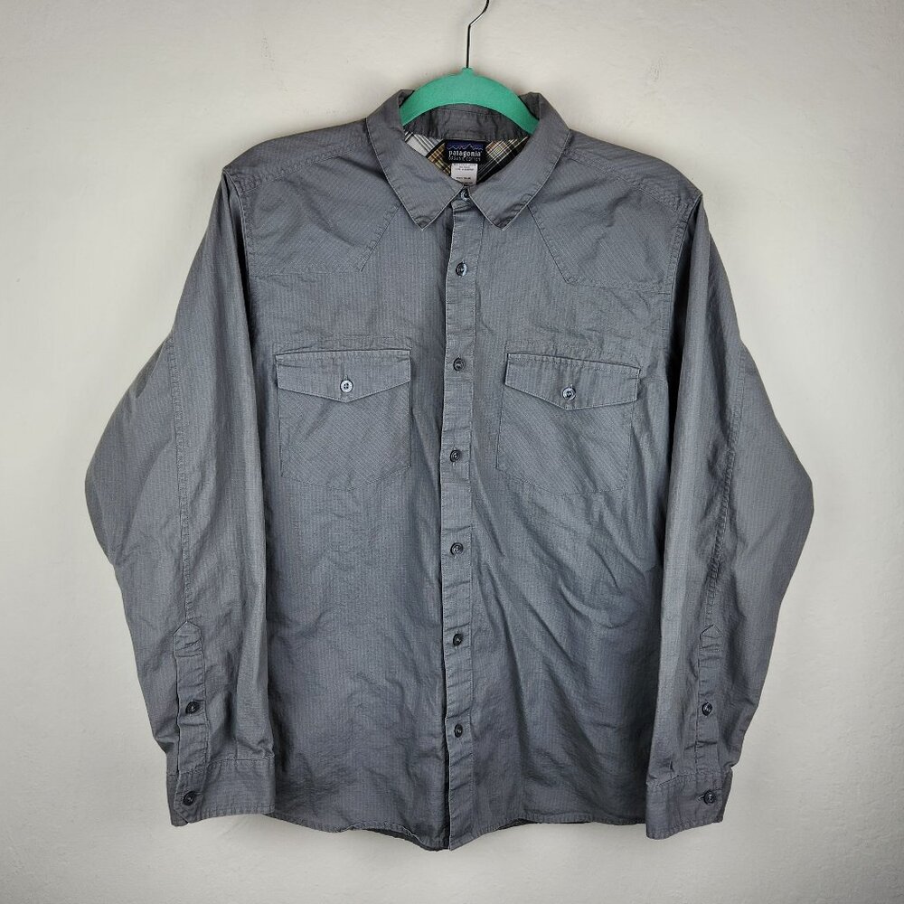 Patagonia Men's Long-Sleeved Good Shirt Ripstop Button Up Organic Cotton sz M